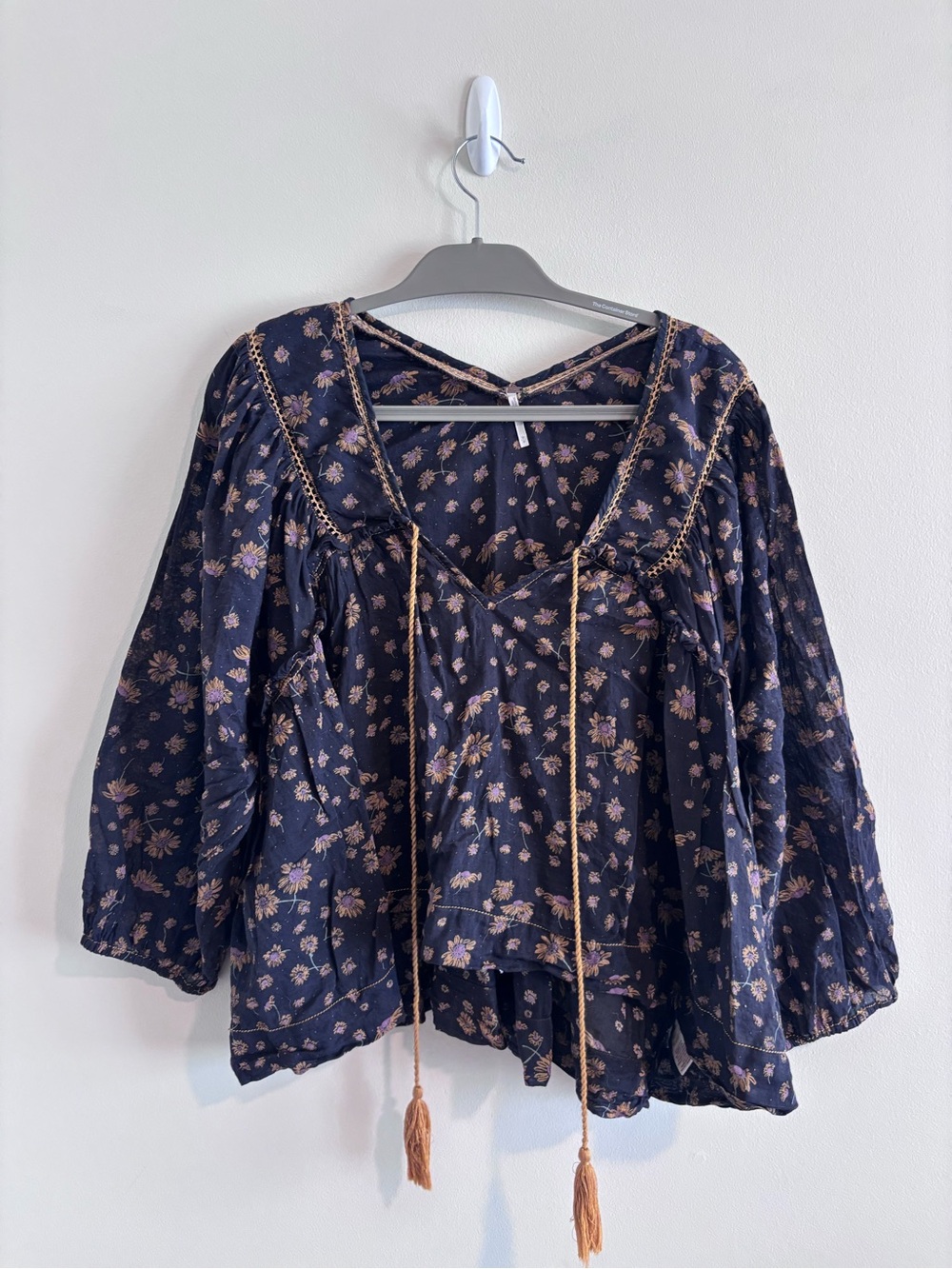 Free People Sunflower Tassel Peasant Top